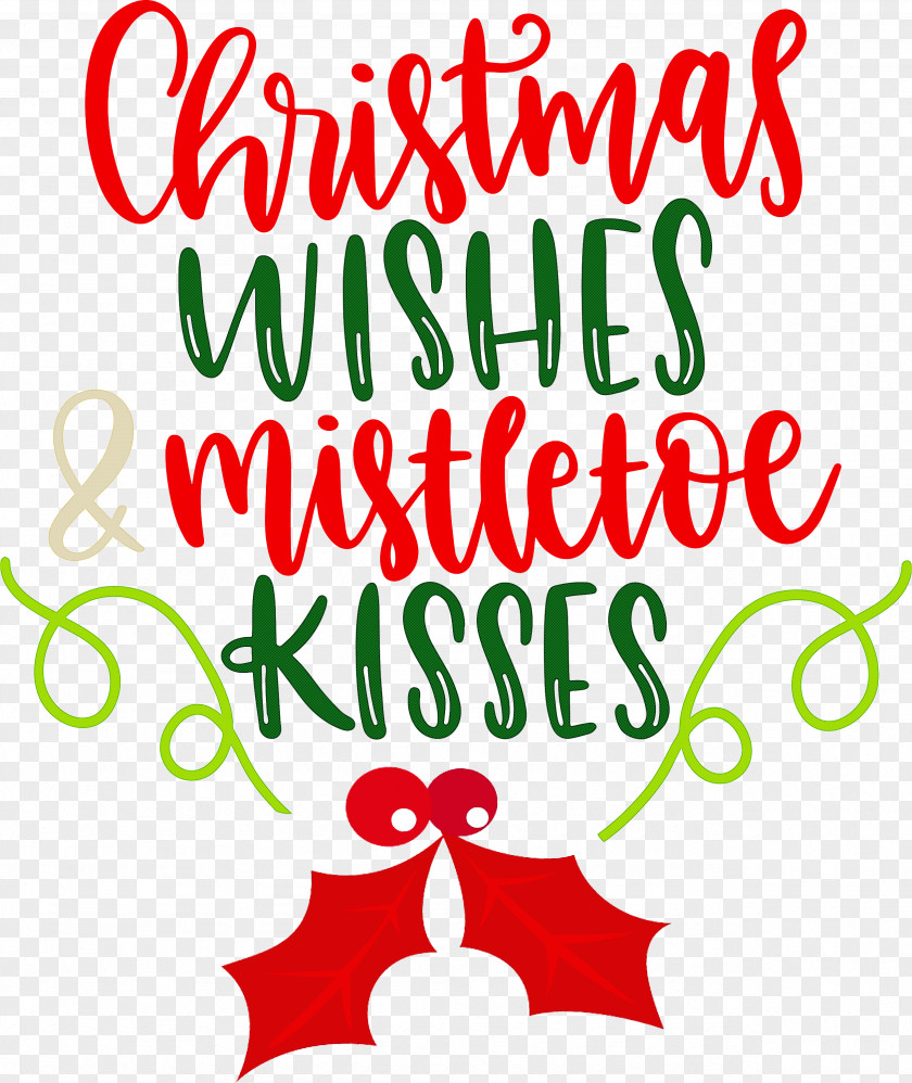 Christmas Wishes Mistletoe Kisses PNG