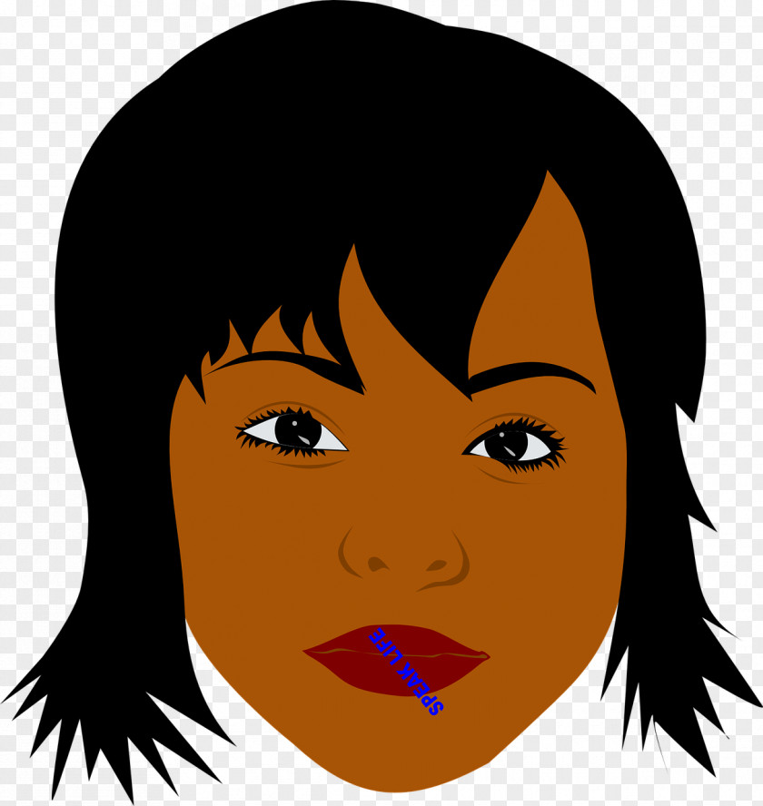 Lips Black Hair Woman Afro Clip Art PNG