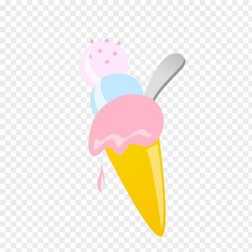 Three-color Ice Cream Creative Cone PNG