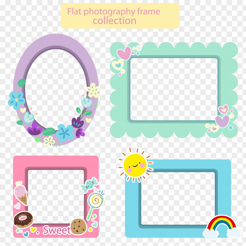 Beautiful Collection Of Flat Frame Style PNG