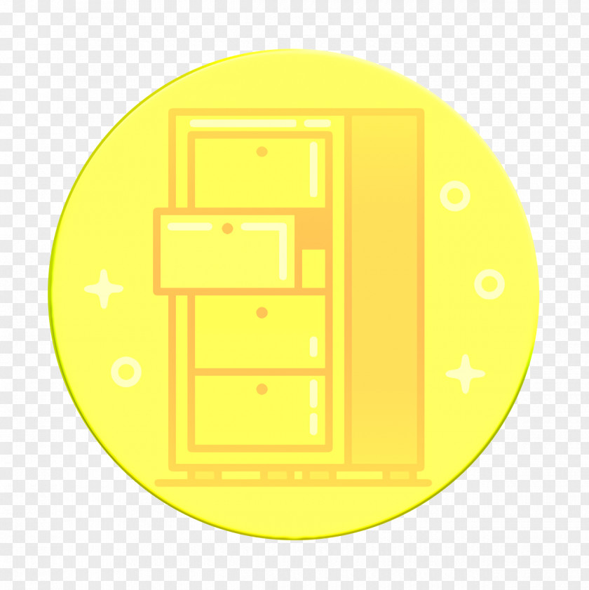 Rectangle Yellow Archive Icon Chest Drawer PNG