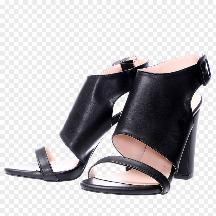 Sandal High-heeled Shoe Black M PNG