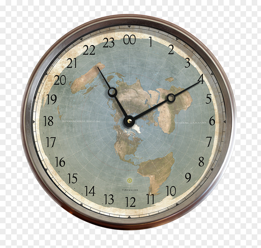 Earth Flat Society Clock Globe PNG