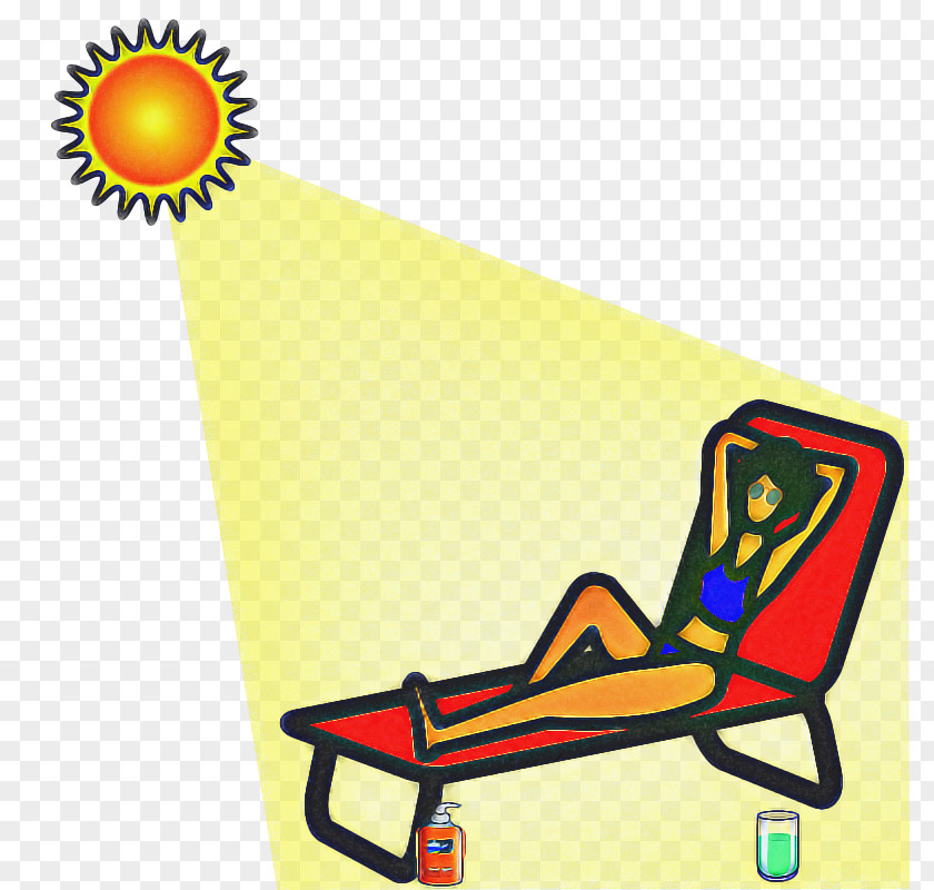 Folding Chair Sticker Yellow Background PNG