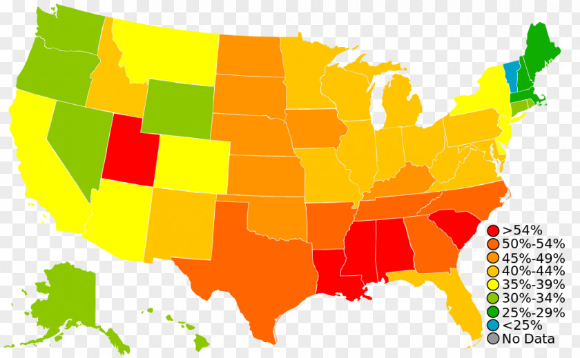 Percentage Map Religion In The United States Church Attendance Christian PNG