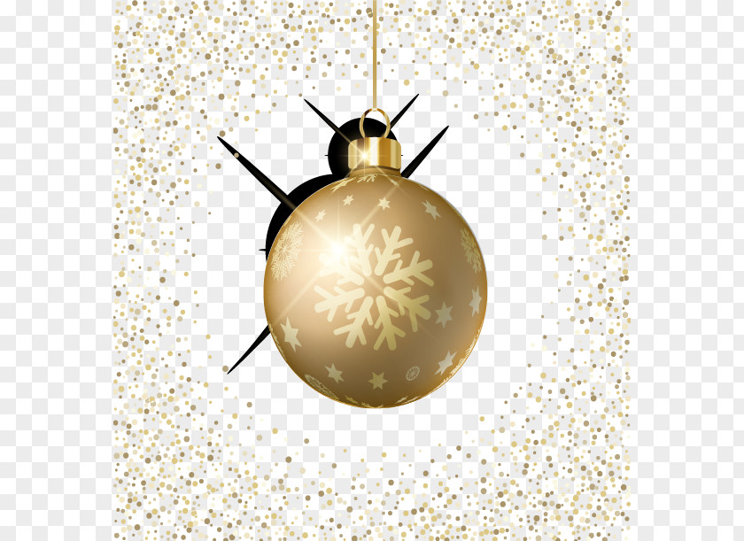 Golden Christmas Ball Light Ornament Card PNG