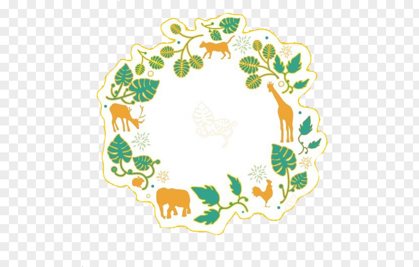 Animal Tree Border PNG