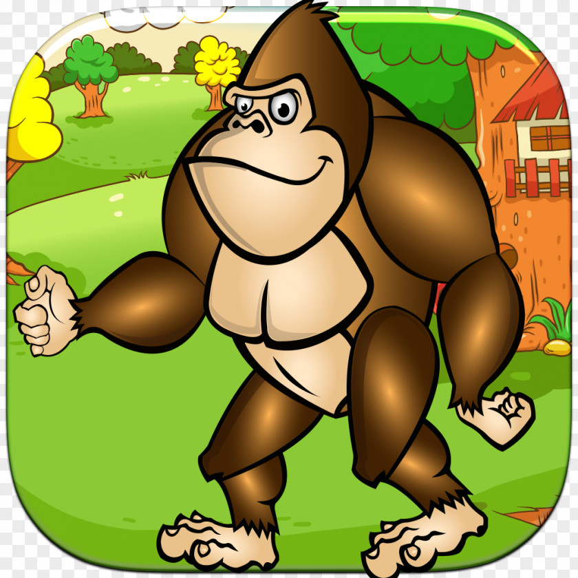 Cartoon Gorilla App Store Game PNG