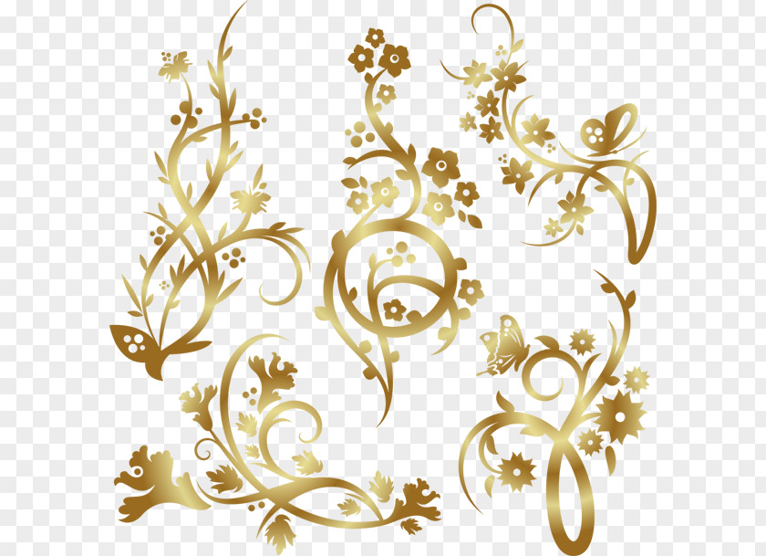 Golden Pattern Ornament Drawing Embroidery Clip Art PNG