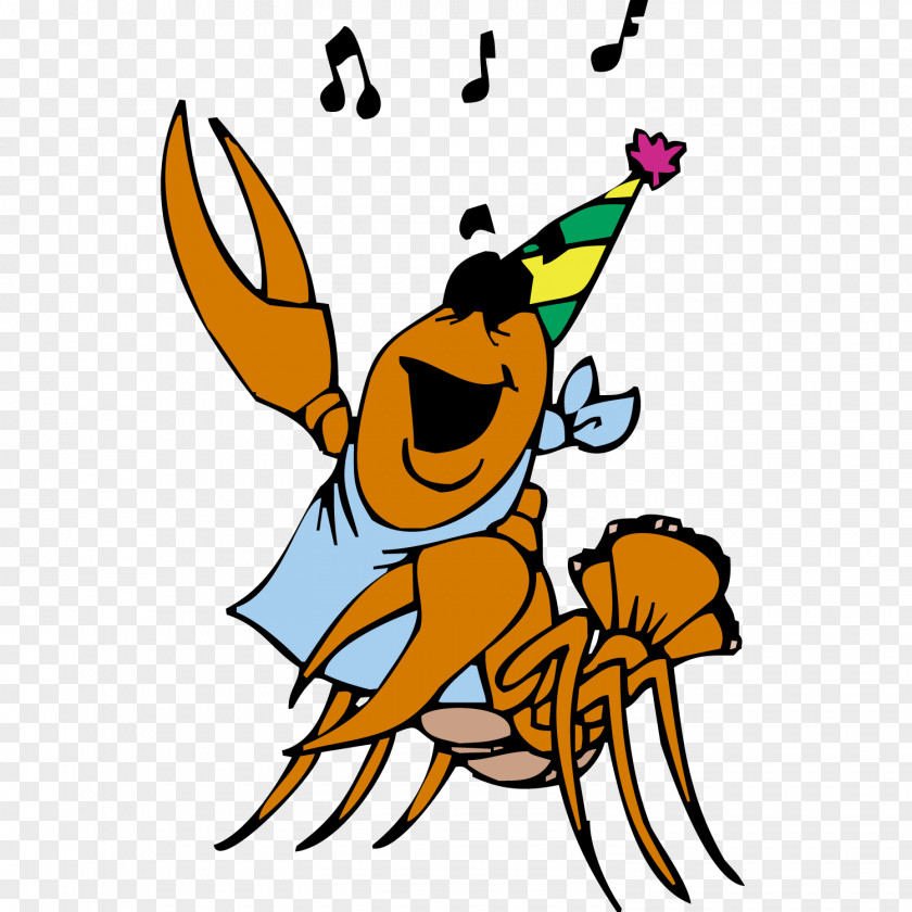Happy Singing Lobster Crayfish Cartoon Clip Art PNG