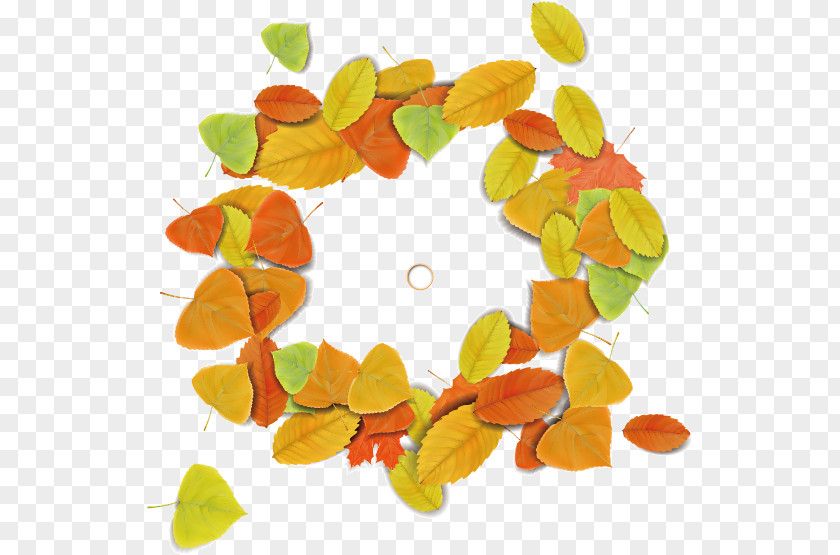 Autumn Leaves Material Maple Leaf Circle PNG