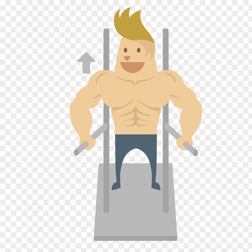 Cartoon Fitness Man Diagram PNG