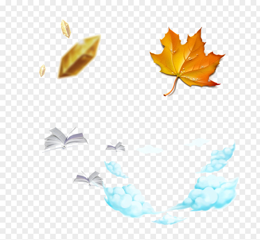 Leaves Clouds Decorative Pattern Maple Leaf PNG