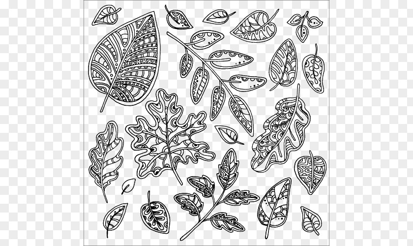 Line Leaves Leaf Cartoon Tree Illustration PNG