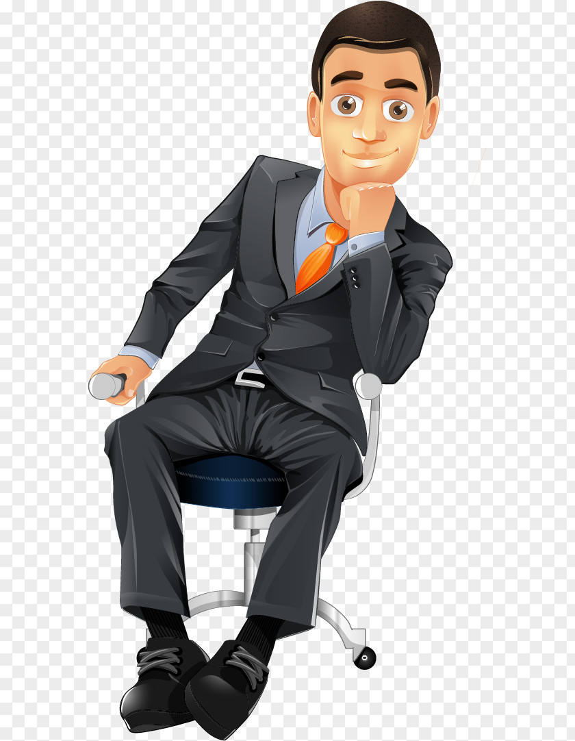 Business Man Sitting On A Chair Businessperson PNG