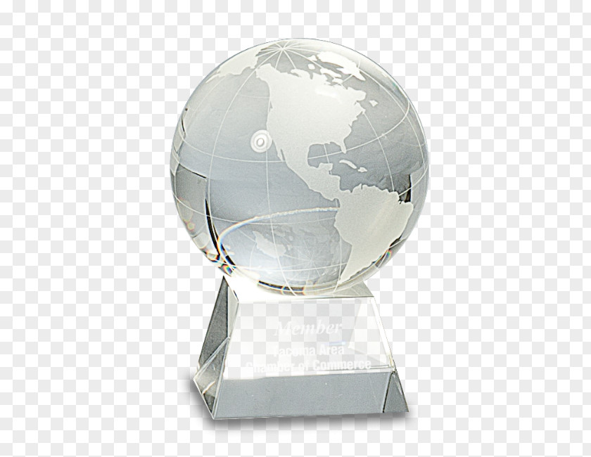 Crystal Trophy Globe Award Lead Glass PNG