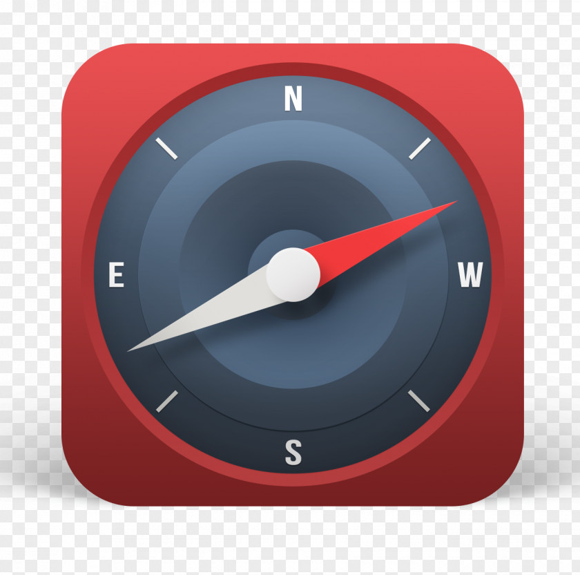 Red Compass Flat Design Icon PNG