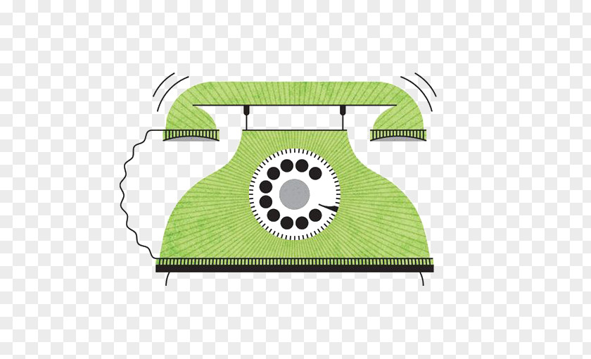 Green Phone Telephone Poster Illustration PNG
