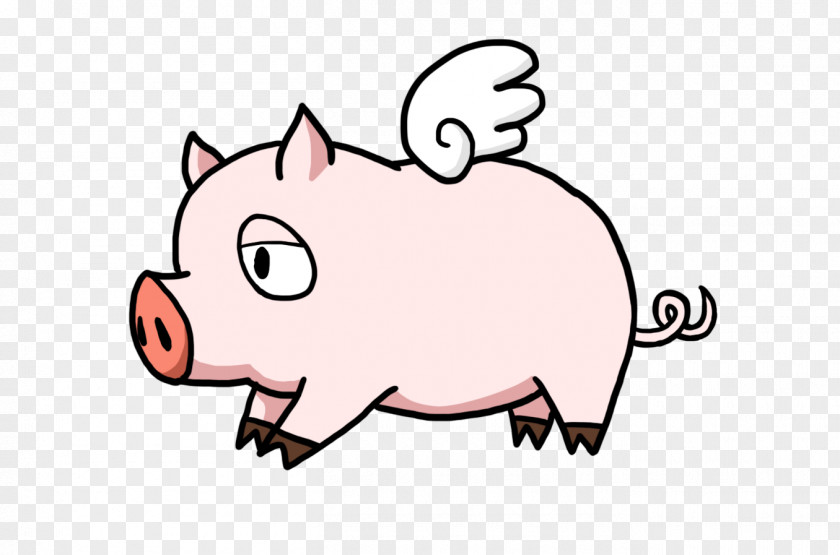 Pig Porky Domestic Flying Marathon Animation PNG