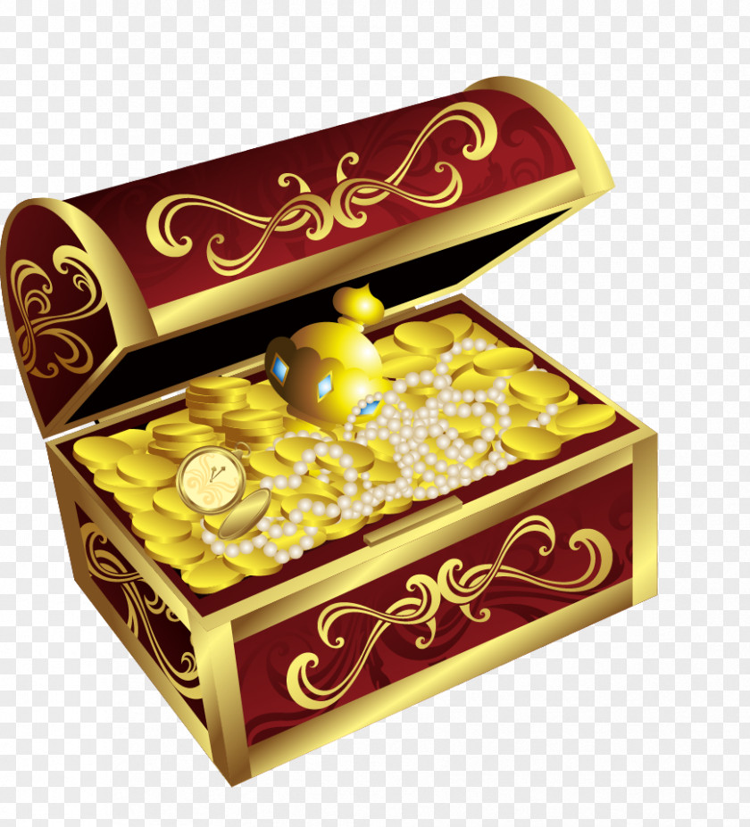 Cartoon Jewelry Box Jewellery Gold Casket PNG