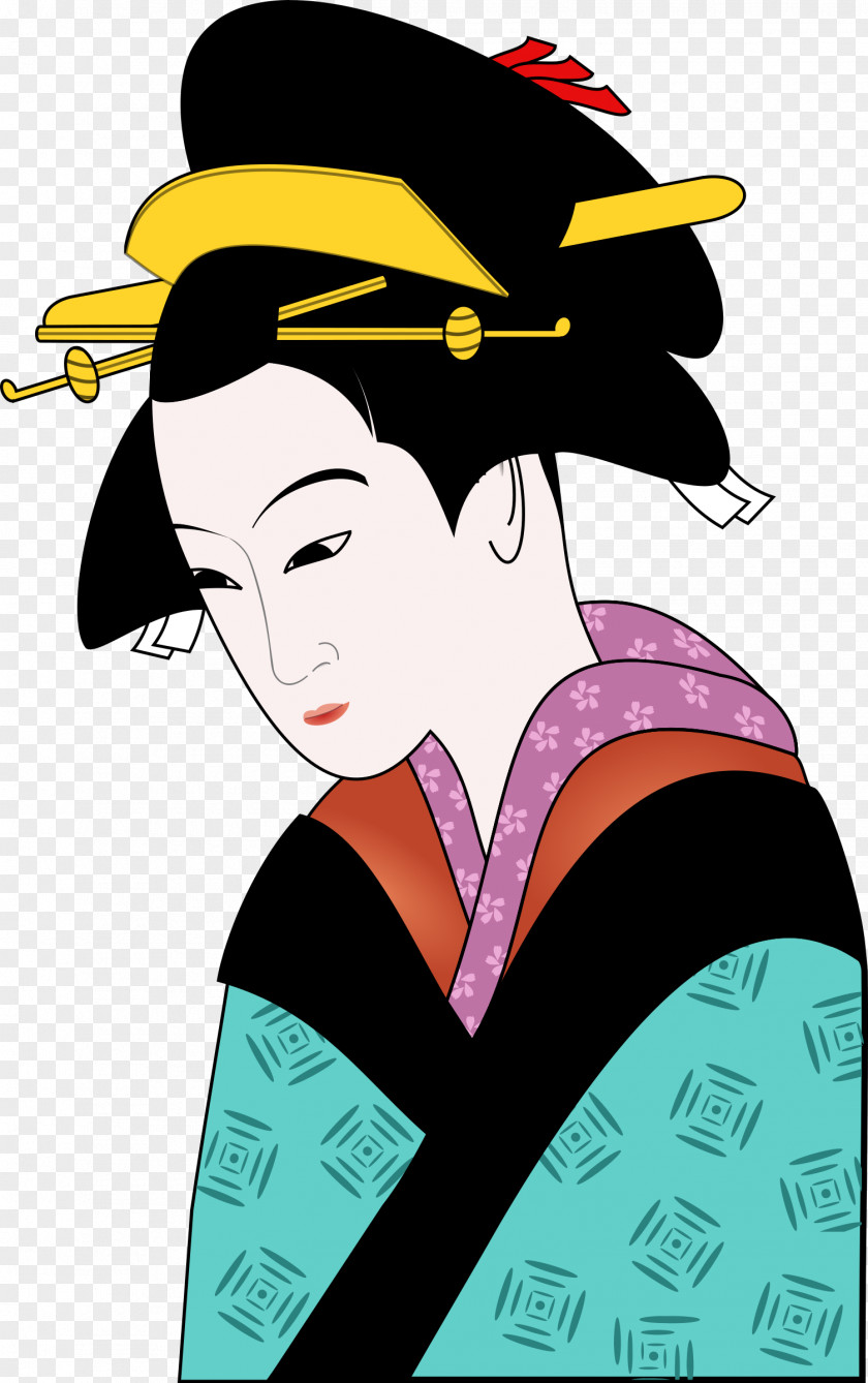 Kimono Japan Woman Geisha Clip Art PNG