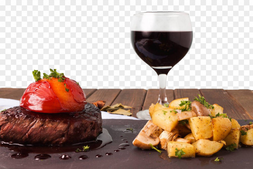 Red Wine Steak Dishes Beefsteak Brunch Dish PNG