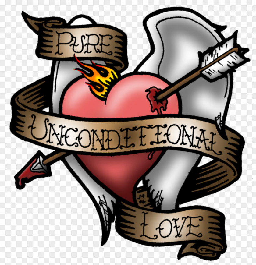 Unconditional Love Abziehtattoo Black-and-gray PNG