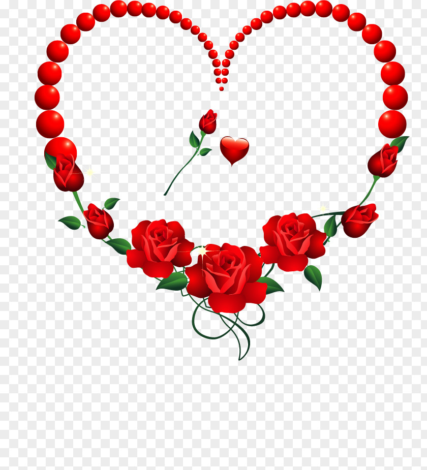 Valentine's Day Garden Roses Flower Bouquet Clip Art PNG