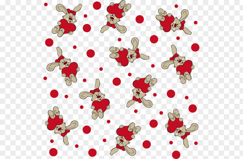 Vector Cute Bunny Love Child Pattern PNG