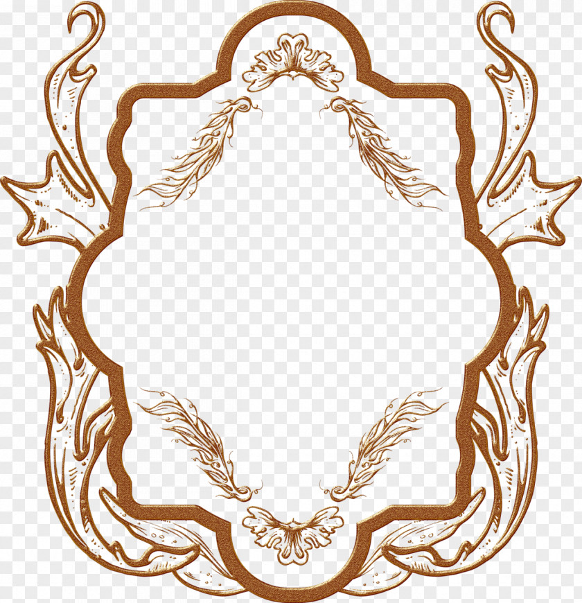 Antique Painting Gold Line Art Clip PNG