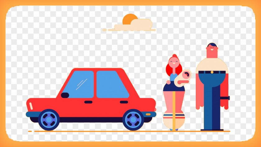 Flat Taxi Service Design Web PNG