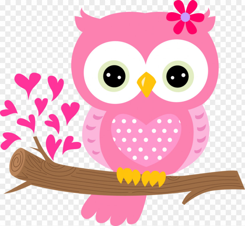 Lovely Pink Owl Clip Art PNG