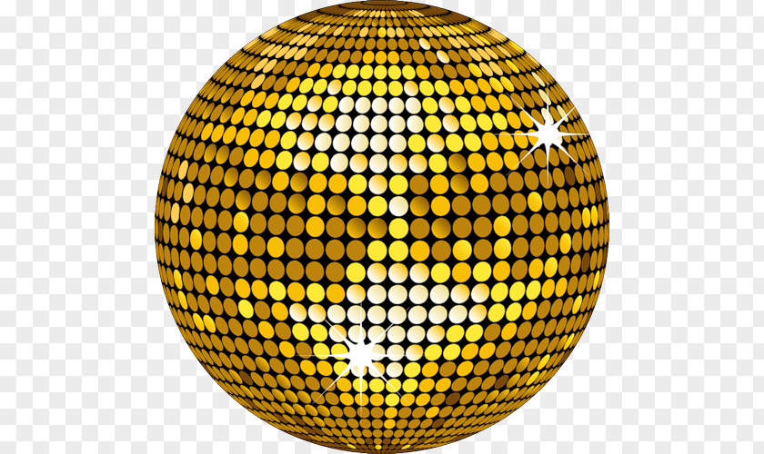 Painted Golden Ball Light Disco Clip Art PNG