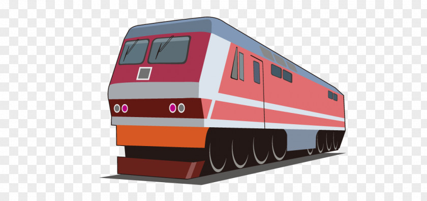 Hand-painted Train Elements Rail Transport Locomotive PNG