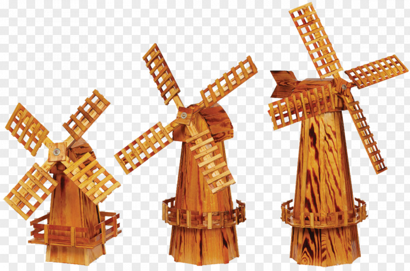 Wood Windmill Yard House Ornamental Plant PNG
