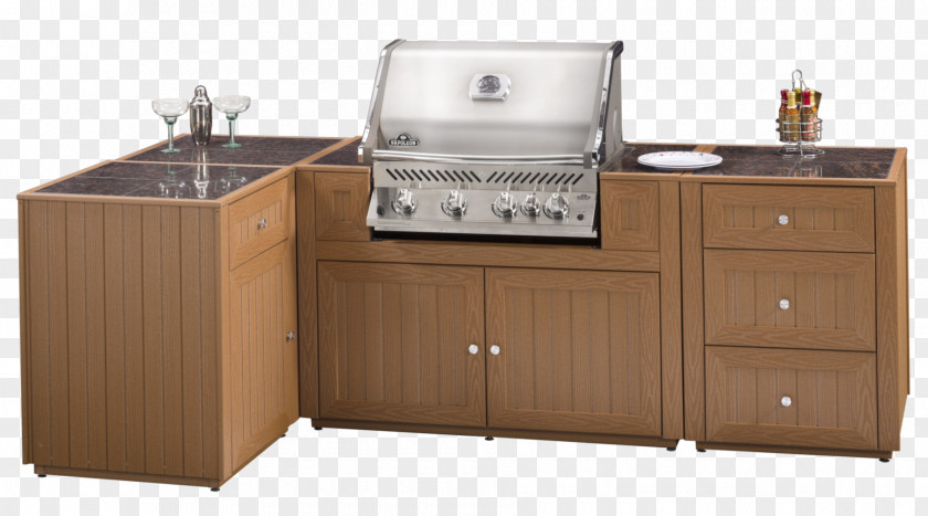 Gourmet Kitchen Barbecue Furniture Table Cabinet PNG