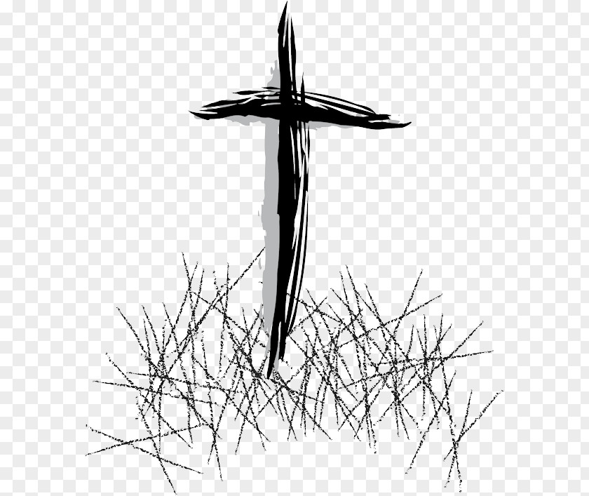 Ash Wednesday Cross Sketch Image Clip Art PNG