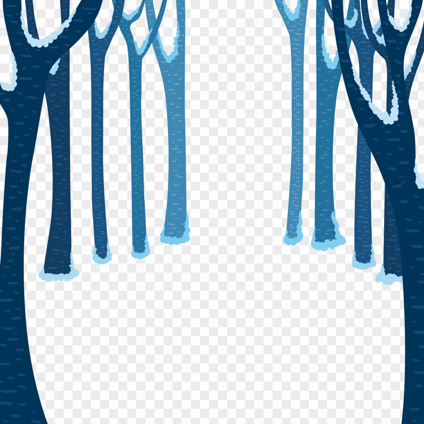 Creative Vector Forest Winter Illustration PNG