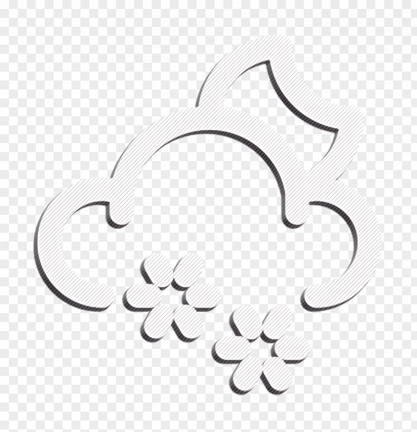 Flower Blackandwhite Cloud Icon Forecast Moon PNG
