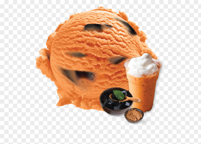 Ice Cream Gelato Thai Tea Grass Jelly PNG