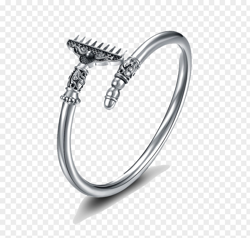 Nine Teeth Rake Bracelet Pigsy Silver Ring U9996u98fe PNG