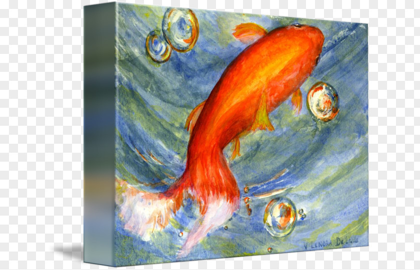 Painting Watercolor Canvas Print Oil Koi PNG