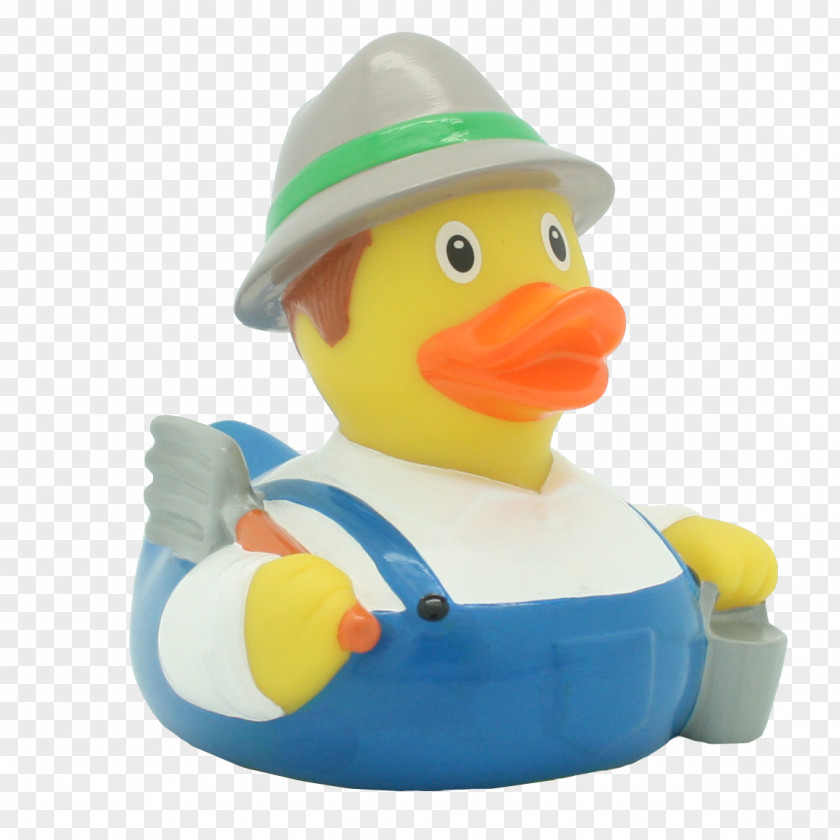 Rubber Duck Bathtub Toy Farmer PNG