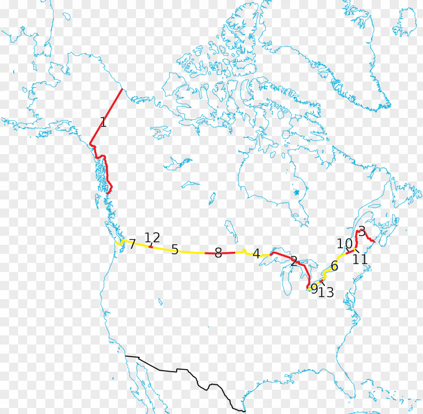 United States Canada–United Border Map PNG