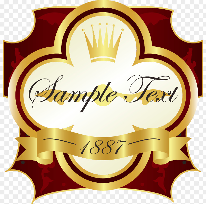 Golden Crown Irregular Pattern Logo Label PNG