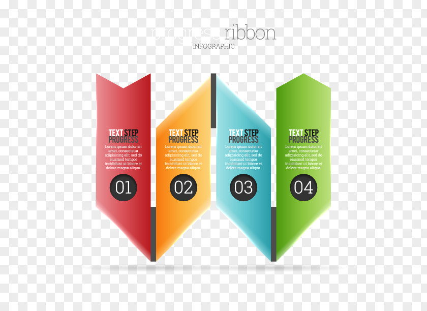 Vector PPT Arrow Infographic Ribbon Chart Graphic Design PNG