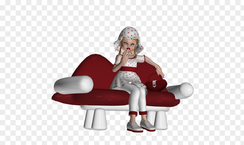 Chair Sitting Santa Claus Figurine PNG