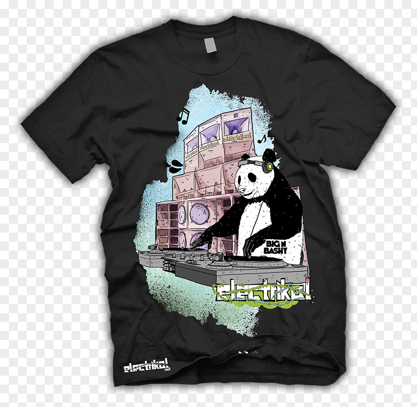 DJ Sound T-shirt Disc Jockey Panda Clothing System PNG