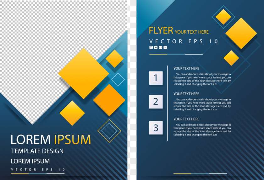 Vector Yellow Diamond Flyer Poster Geometric Shape PNG