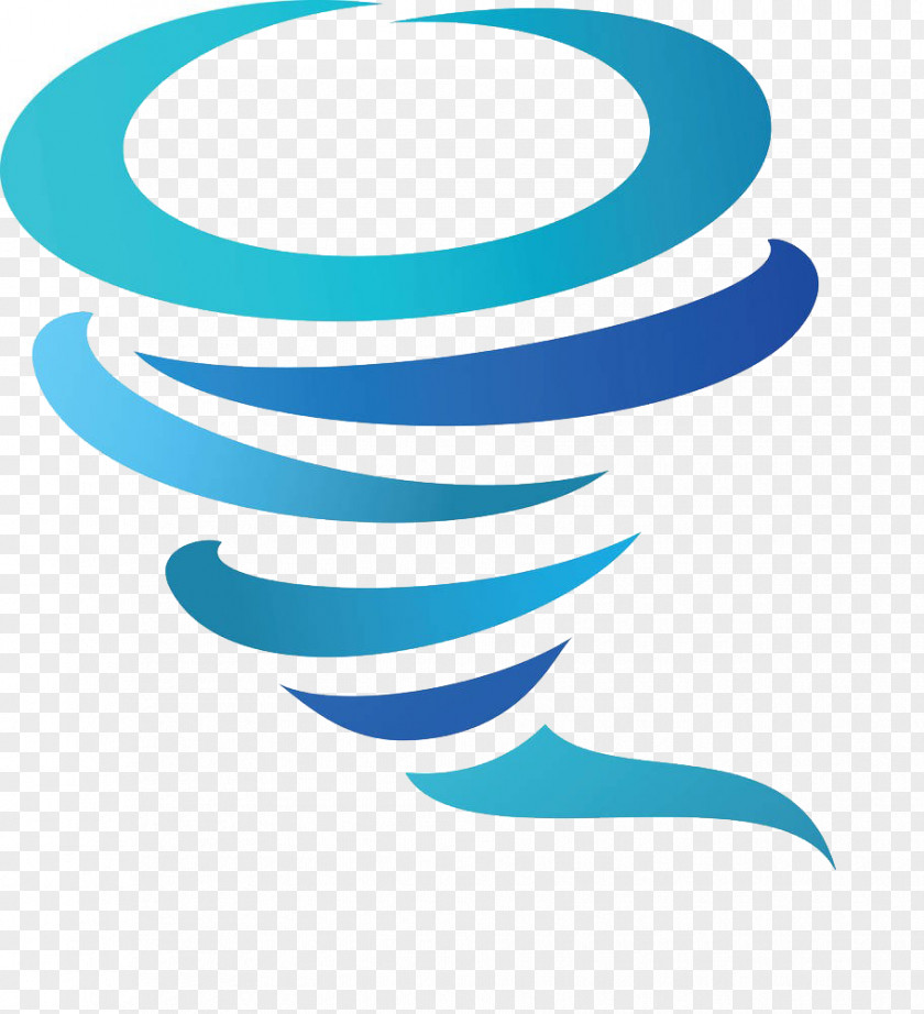 Blue Flat Simple Tornado Wind Storm Clip Art PNG